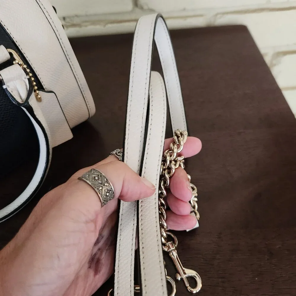New Coach Mini Bennett Midnight & White Crossbody Bag Satchel Purse